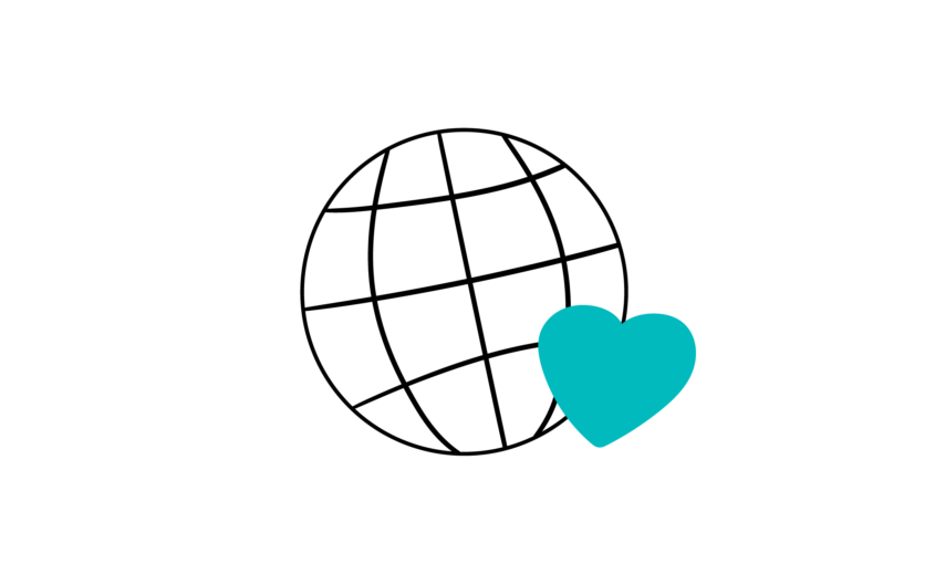 Illustration of a globe and a heart