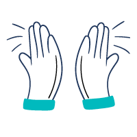 Illustration of two hands high fiving