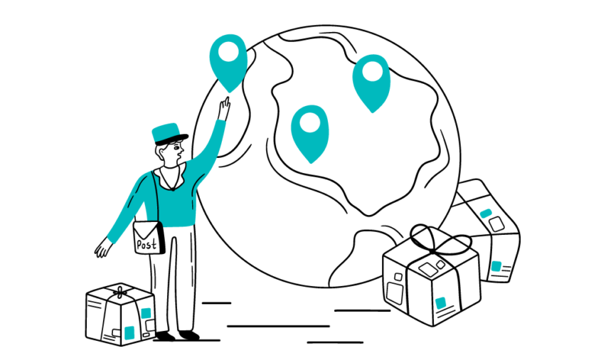 Illustration of shipments around the globe